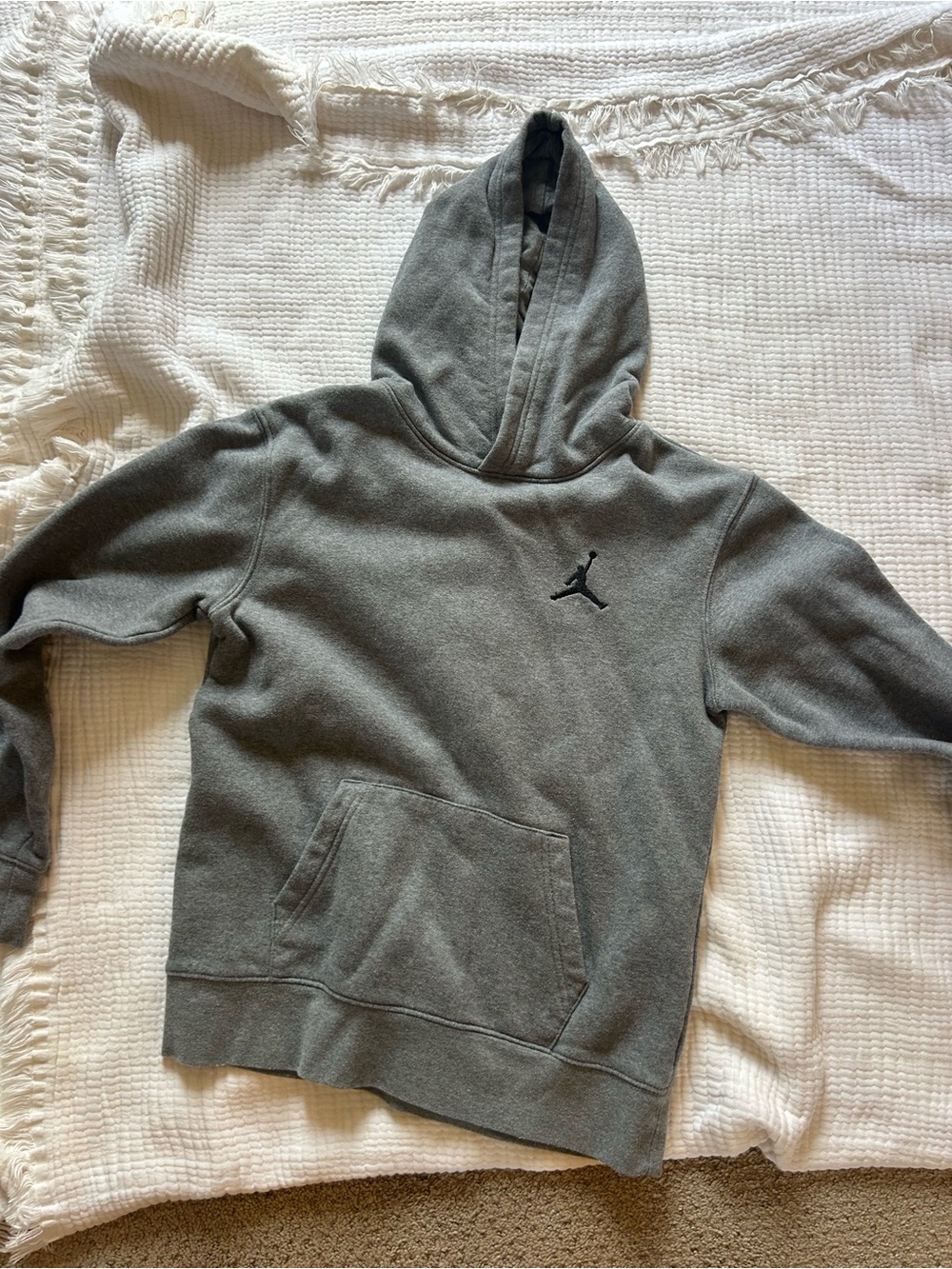Jordan Kids Charcoal Gray Hooded Pullover Sweatshirt